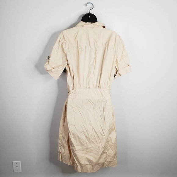 Anne Klein Cotton Safari Preppy Old Money Belted Button Down Shirt Dress 12 - Picture 3 of 8